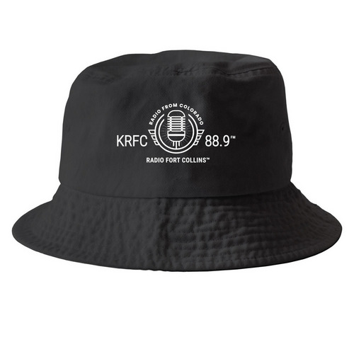 Hats, a Black Printed Bucket Hat