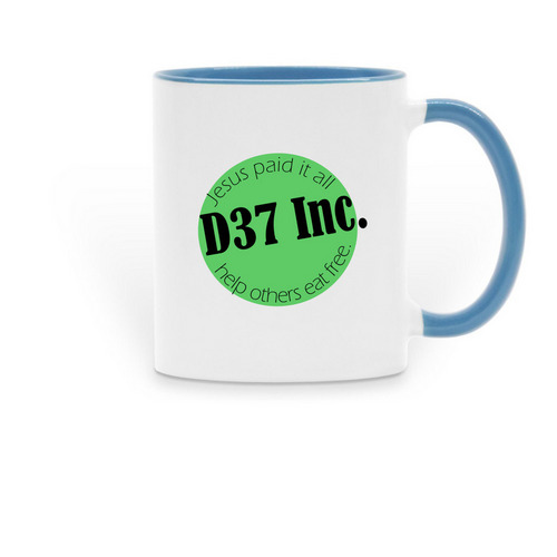 Coffee but first, Prayer, a Light Blue Two-Tone Ceramic Mug