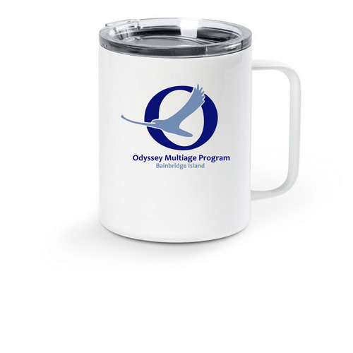 Odyssey Mug, a White Stainless Steel Travel Mug