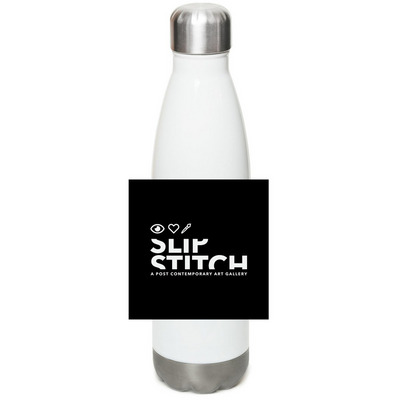 I Love Art, SlipStitch, a White Stainless Steel Water Bottle
