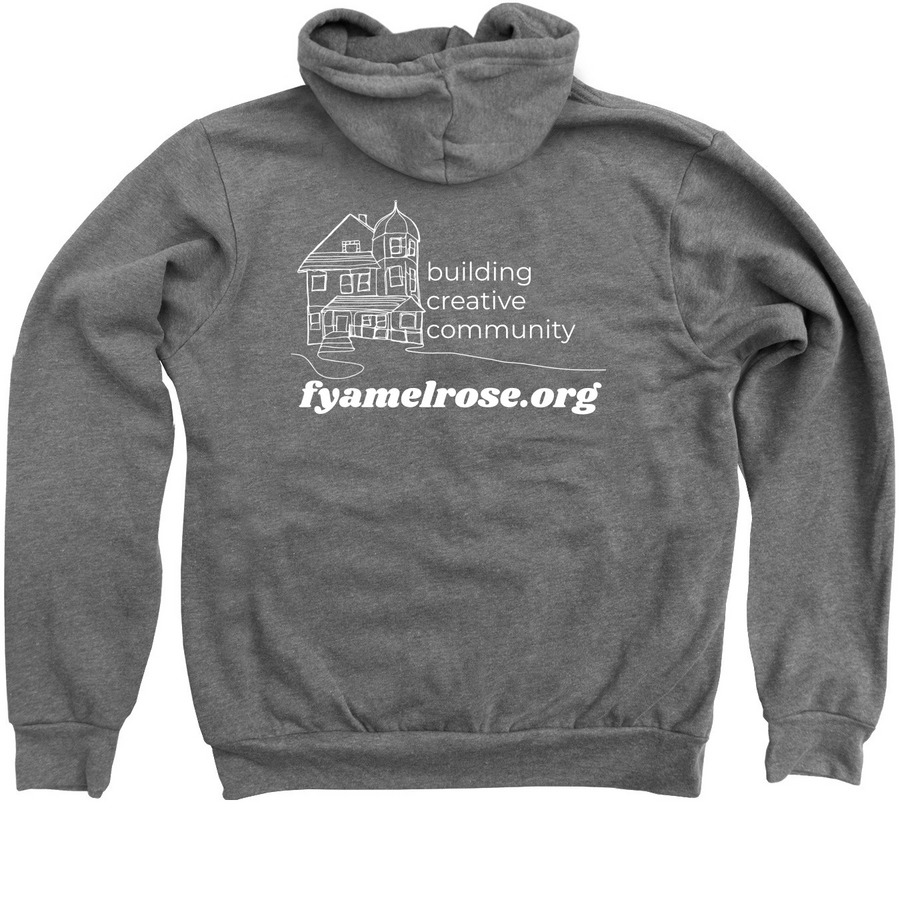 FYACS Zip Up Hoodies: Line House - White, a Deep Heather Zip Up Hoodie (back-view)