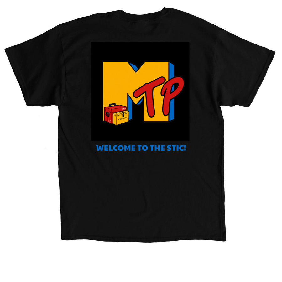 MTP, a Black Classic Unisex Tee (back-view)