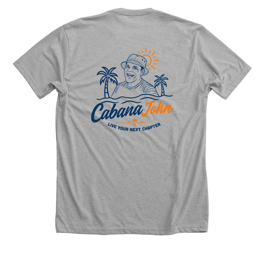 Cabana John Premiere SHIRT Merch Release, a Athletic Heather Premium Unisex Tee (back-view)