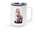 Floral Cat Travel Mug, a White Stainless Steel Travel Mug