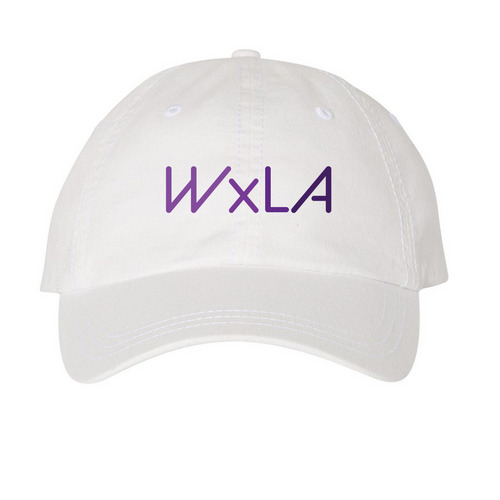 WxLA Hats, a White Printed Pigment Dye Baseball Cap