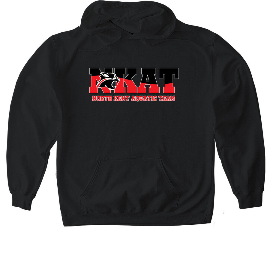 NKAT Classic Logo Hoodie, a Black Gildan Softstyle Pullover Hoodie