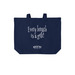 "Every Breath is a Gift!" Tote Bag, a River Blue Navy Cotton Canvas Tote Bag