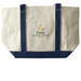 Trinity Rainbow Tote Bag, a Natural/Navy Large Two-Tone Canvas Tote Bag