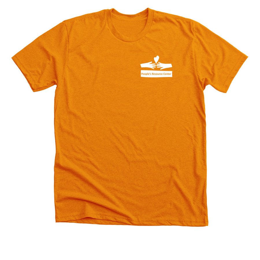 Orange Hunger Action Month Apparel No Date, a Heather Orange Premium Unisex Tee