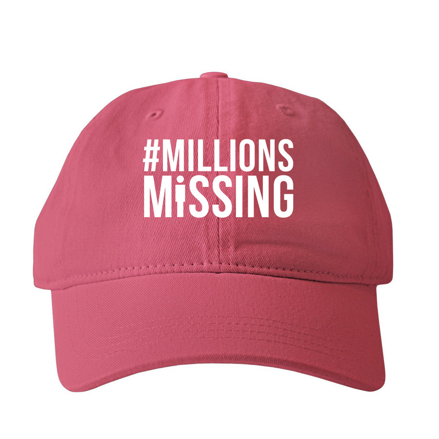 #MillionsMissing pigment dye cap, a Red Printed Pigment Dye Baseball Cap