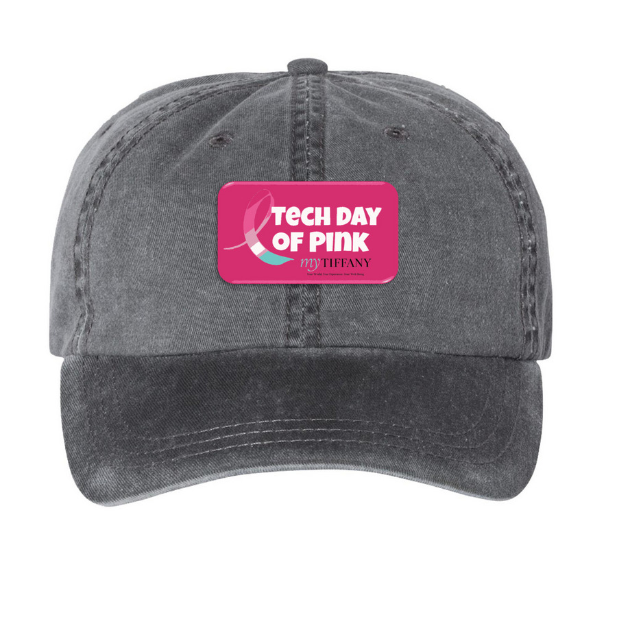 Tiffany TECH DAY OF PINK, a Black Printed Pigment Dye Baseball Cap