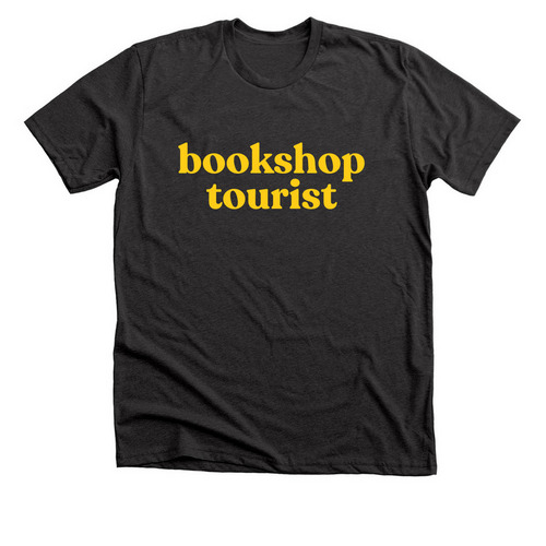 Iowa Indie Bookshop Tourist, a Dark Grey Heather Premium Unisex Tee