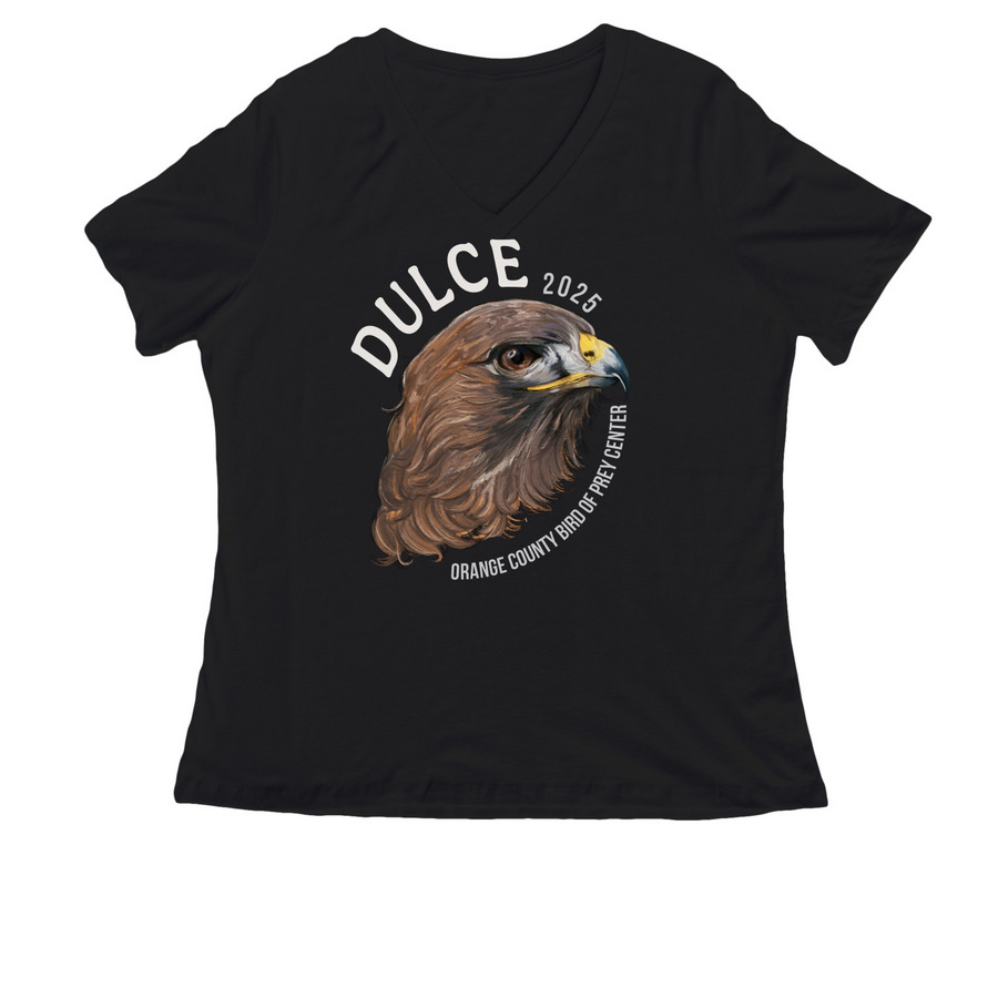 RETIRED - Dulce 2025, Design 2 (Runner Up), a Black Women's Relaxed V-Neck Tee