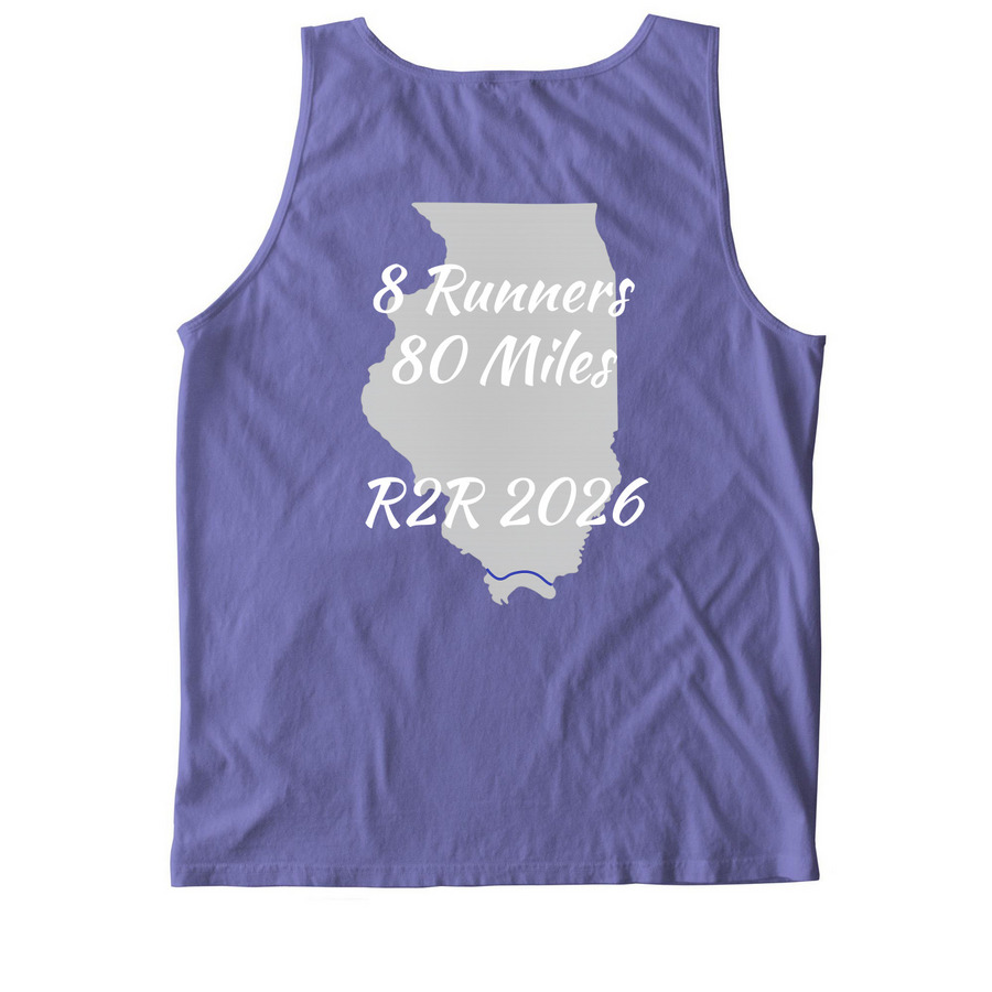 R2R 2026 Shirts, a Violet Comfort Colors Tank Top (back-view)