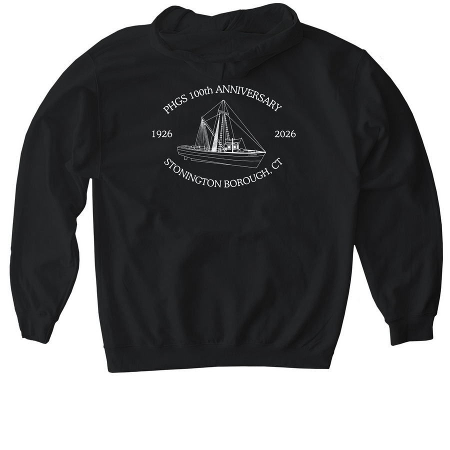 100th Anniversary Adult Pullover, a Black Gildan Softstyle Pullover Hoodie (back-view)