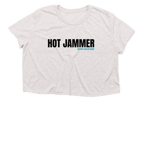 HOT JAMMER, a Heather Dust Women?s Flowy Cropped Tee