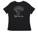 BHE Apparel 2, a Black Women's Relaxed V-Neck Tee (back-view)