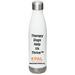 PAL Water Bottle, a White Stainless Steel Water Bottle (back-view)