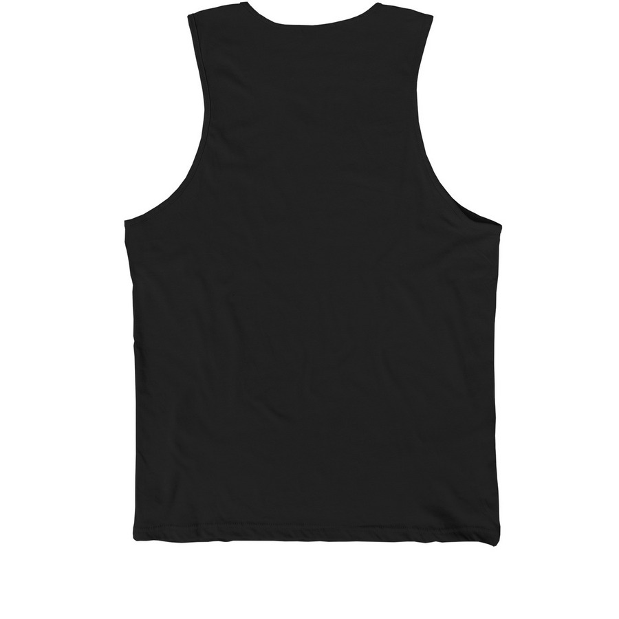 Tanks&nbsp;w/ Team Name, a Black Premium Cotton Tank (back-view)
