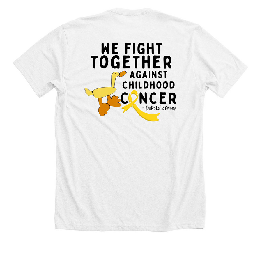 Childhood Cancer Awareness Month, a Solid White Blend Premium Unisex Tee (back-view)