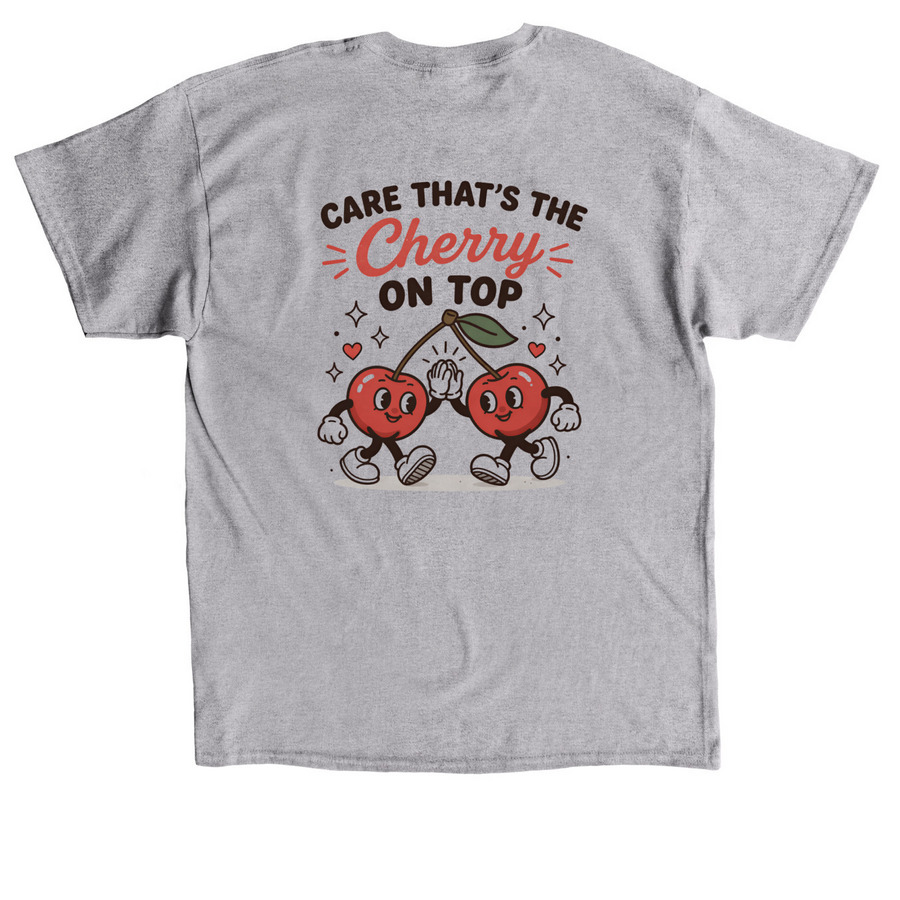 Cherry on Top, a Sport Grey Classic Unisex Tee (back-view)