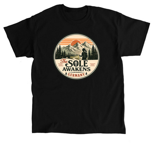 The Sole Awakens (girl hiker), a Black Classic Unisex Tee