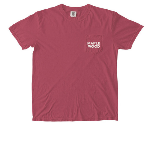 Maplewood Classic Adult Pocket Tee, a Crimson Comfort Colors Pocket Tee