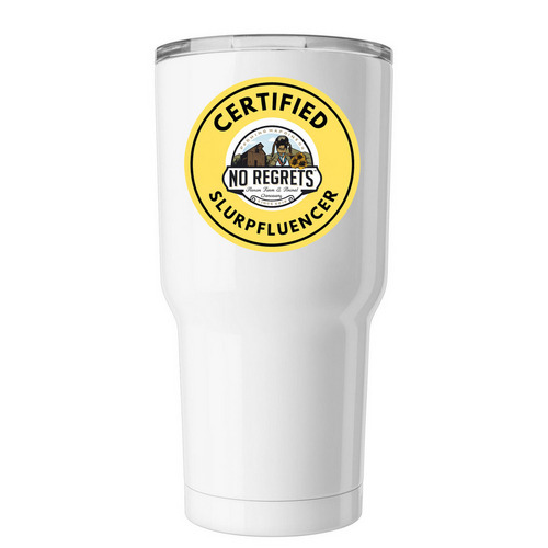 Certified Slurpfluencer 30 oz Tumbler, a White Insulated Tumbler