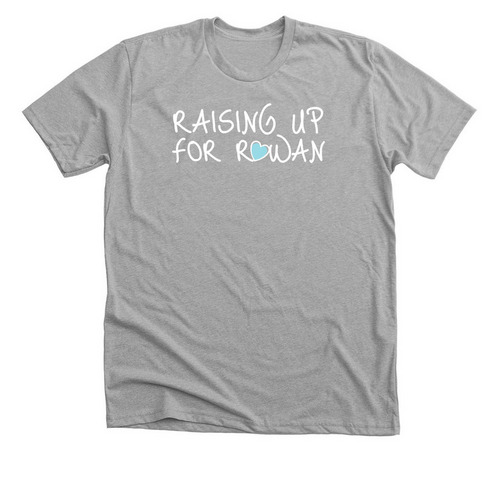 RAISING UP for ROWAN HEART, a Athletic Heather Premium Unisex Tee