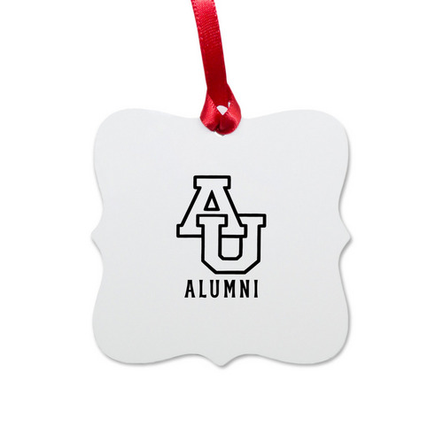 AU Alumni, a White Aluminum Square Ornament