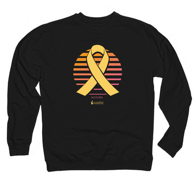 Childhood Cancer Ribbon Shirt, a Black Midweight Crewneck Sweatshirt