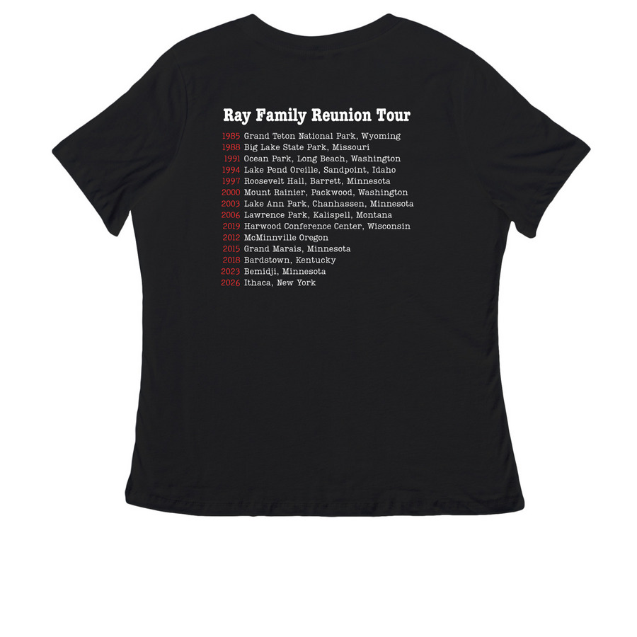 V-Neck two-sided Dark, a Black Women's Relaxed V-Neck Tee (back-view)