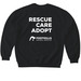 Sweatshirts - Rescue. Care. Adopt. White Logo, a Black Softstyle Crewneck Sweatshirt (back-view)
