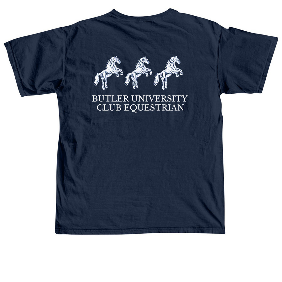 Butler University Club Equestrian, a True Navy Comfort Colors Unisex Tee (back-view)