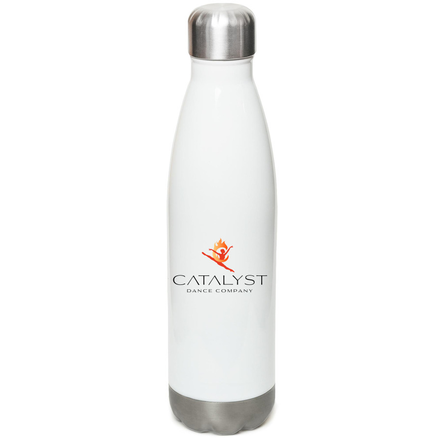 Catalyst Dance Water Bottle., a White Stainless Steel Water Bottle