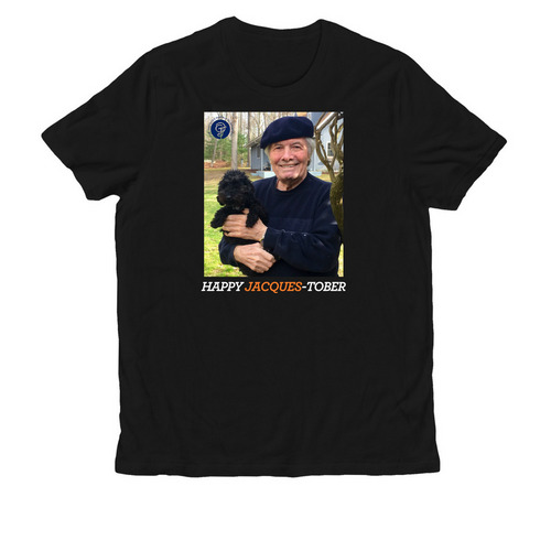Happy Jacques-tober, a Deep Black Allmade Organic Cotton Unisex Tee