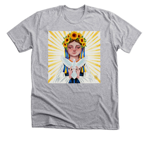 Peace for Ukraine, a Athletic Heather Premium Unisex Tee