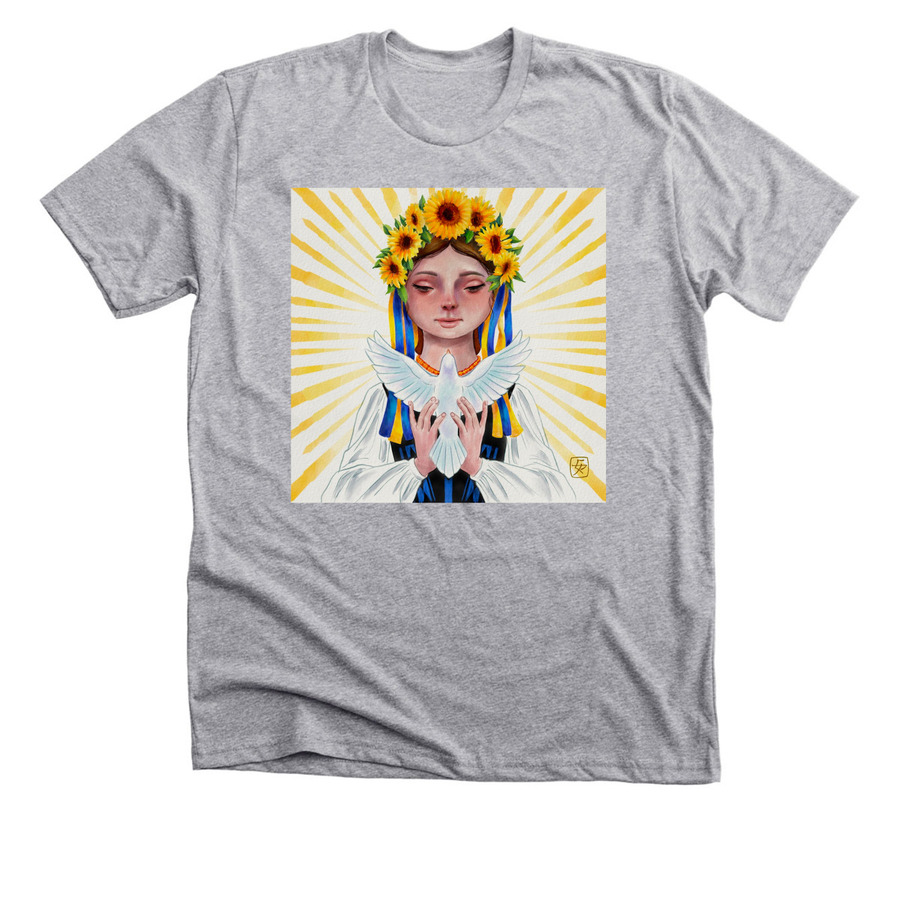 Peace for Ukraine, a Athletic Heather Premium Unisex Tee