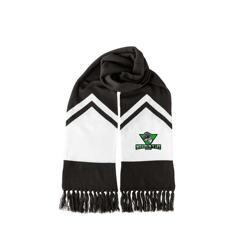 The W4LN Scarf, a Black/ White Two-Tone Gameday Scarf