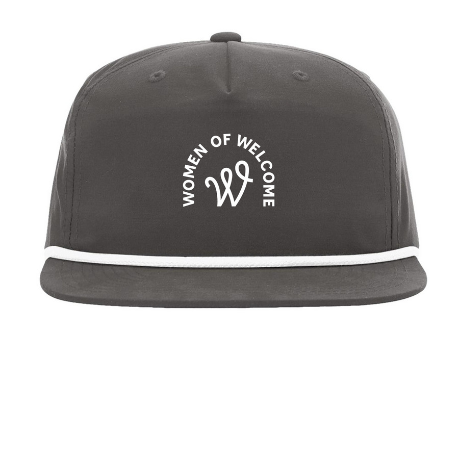 WoW Logo Hat, a Charcoal/ White Printed Umpqua Snapback Cap