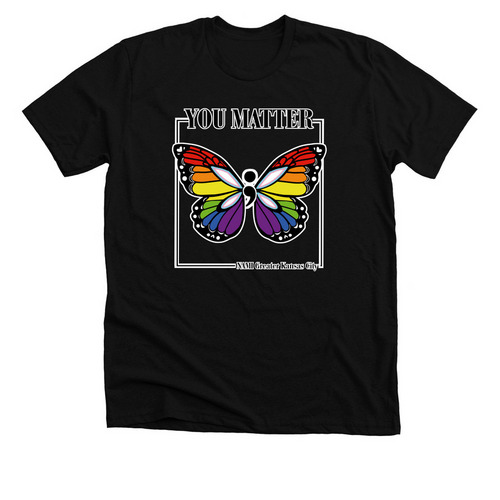Semicolon Pride Butterfly, a Solid Black Blend Premium Unisex Tee