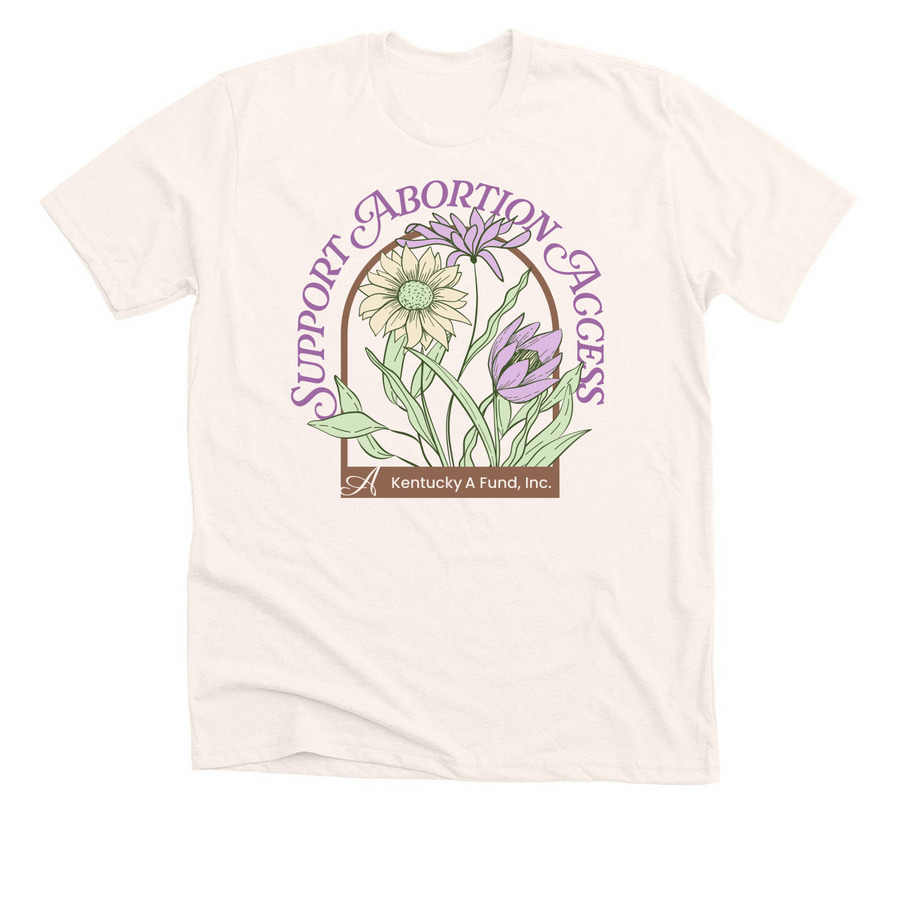 Support Abortion Access, a Heather Natural Premium Unisex Tee