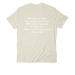 Romans 8:39, a White Sand Allmade Organic Cotton Unisex Tee (back-view)