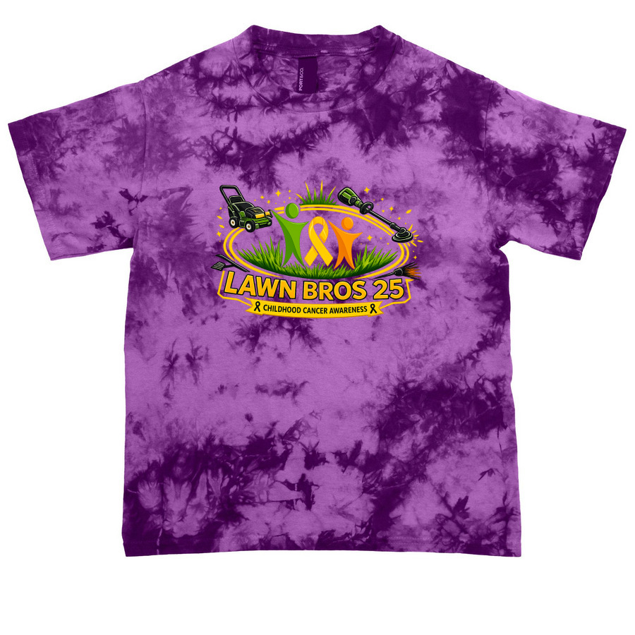 Childhood Cancer Awareness ??, a Purple Youth Crystal Tie Dye Tee