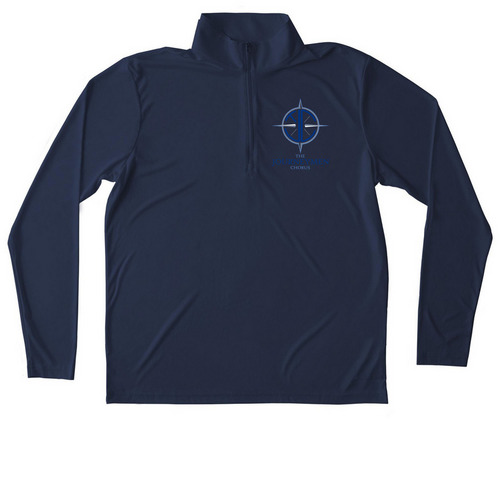 Quarter Zip Pullover, a True Navy Unisex Performance Quarter Zip Pullover