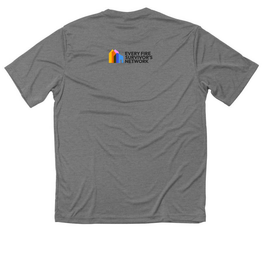 Don't Mess with Fire Survivors Athletic Tee, a Grey Concrete Heather Classic Performance Tee (back-view)