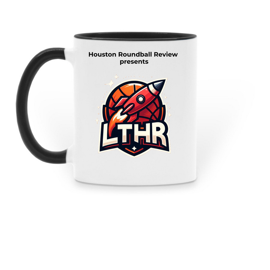 LTHR mug for Rockets fans, a Black Two-Tone Ceramic Mug (back-view)