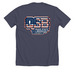 QSB Americana, a Heather Midnight Navy Premium Unisex Tee (back-view)