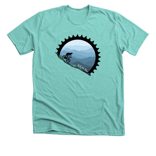 Bike the Blues, a Heather Sea Green Premium Unisex Tee