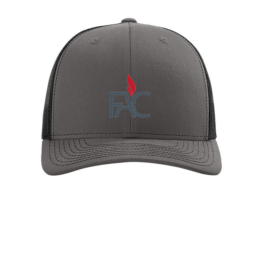 Logo Trucker Cap, a Charcoal/ Black Printed Snapback Trucker Cap